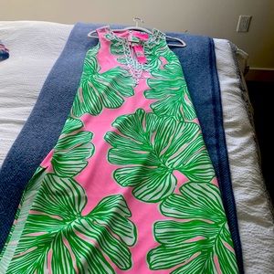 Lilly Pulitzer Maxi Dress Pink and Green Size 2